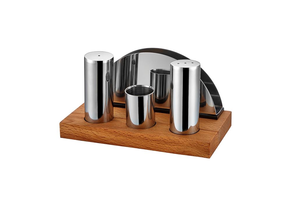 AHŞAP ST.YUVARLAK TUZLUK+PEÇETELİK TK. 17x9x2 PARLAK-MAT
