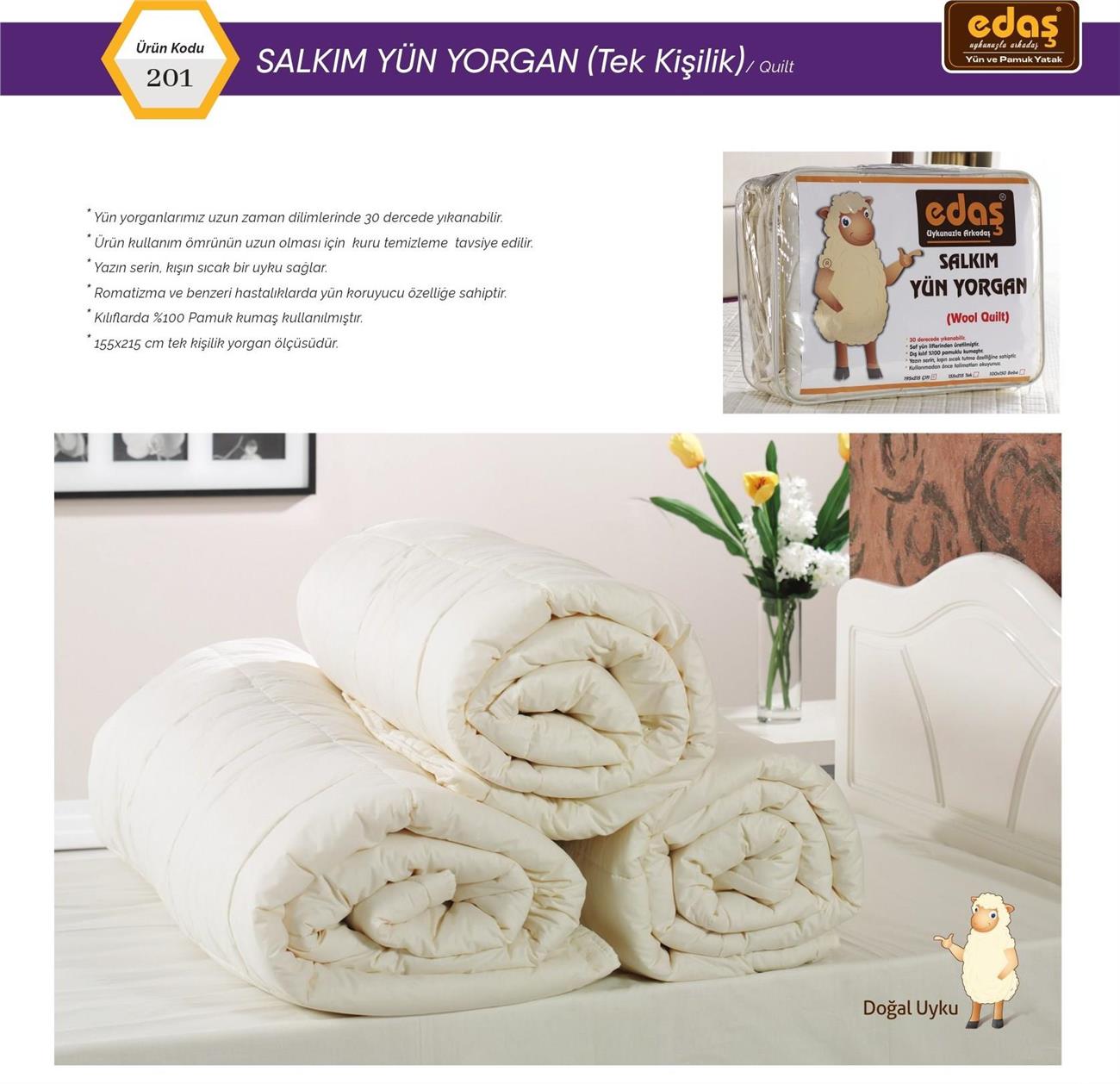 Salkım Yün Yorgan (Tek)