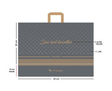 Tatlı ve Pasta Poşeti 500 gr. (Kulplu) 40x22 cm-50 li